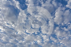 The blue sky and white clouds indicate pure and freshing