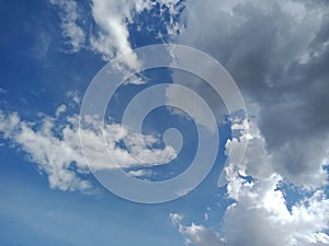 Blue sky and white clouds natural backdrop and background