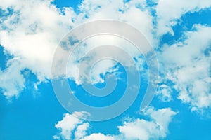 Blue sky with white clouds, nature background
