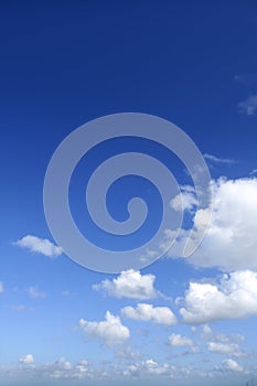 Blue sky white clouds in a summer clean day