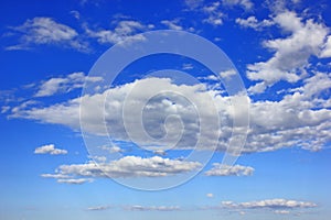 Blue sky with white clouds on a sunny day