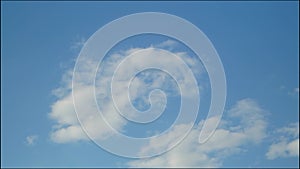 Blue sky white clouds time lapse. Abstract natural cloudy weather backgro