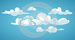Blue sky and white clouds vector illustration