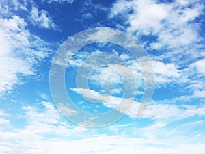 blue sky with white clouds in winter