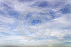 Blue sky and white fluffy tiny clouds background and pattern