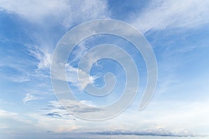 Blue sky and white fluffy tiny clouds background and pattern