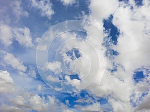 Blue sky and white obloka. Beautiful blue sky with floating fluffy clouds