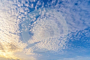 Blue sky and white puffy clouds