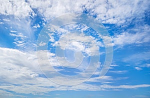 Blue sky and white puffy clouds