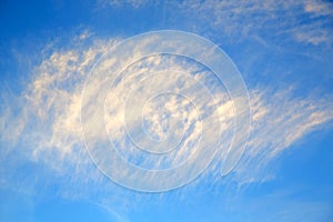 In the blue sky white soft clouds and background