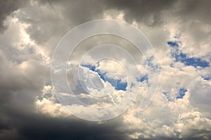 Blue sky with white storm nuves background retouching storm photo