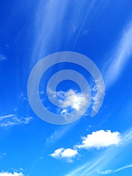 Blue sky windy clouds