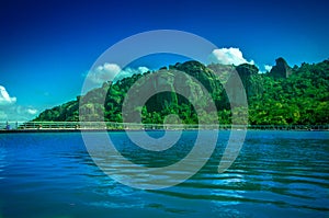 Blue sky and wonderful lake photo