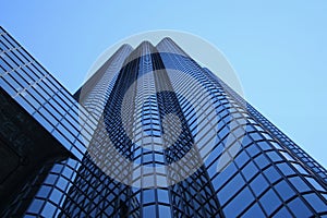 Blue skyscraper abstact