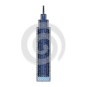 Blue skyscraper cartoon