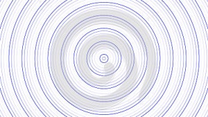 Blue slim circles simple flat geometric on white background loop. Rounds radio waves endless creative animation. Rings seamless