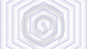Blue slim hexagon star simple flat geometric on white background loop. Starry hexagonal radio waves endless creative animation.