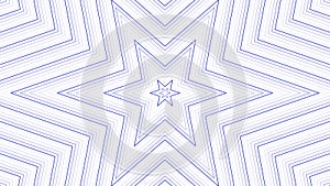 Blue slim hexagonal star simple flat geometric on white background loop. Starry radio waves endless creative animation. Stars