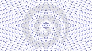 Blue slim octagonal star simple flat geometric on white background loop. Starry radio waves endless creative animation. Stars