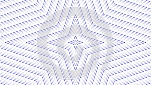 Blue slim quadrangular star simple flat geometric on white background loop. Starry radio waves endless creative animation. Stars