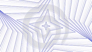 Blue slim spin quadrangular star simple flat geometric on white background loop. Starry spinning radio waves endless creative