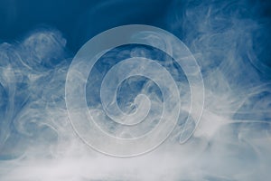 Blue smoke background and dense fog