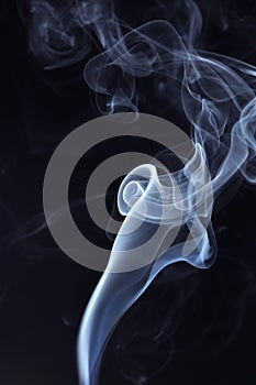 Blue Smoke on black background