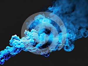 Blue smoke on a black background