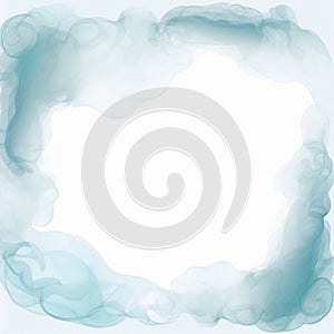a blue smoke cloud frame on a white background