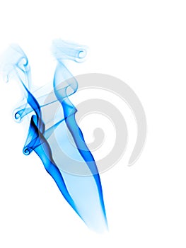 Blue smoke motion on white background, fire design