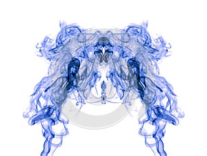 Blue smoke pattern on white