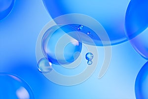 Blue smooth abstract background with bubbles. Abstract wallpaper illustrations