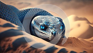 blue snake in desert