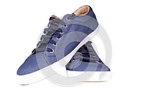 Blue sneakers isoated