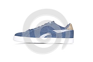 Blue sneakers isolated on white background,a pair of blue sneakers for jeans
