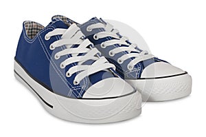 Blue sneakers sports style