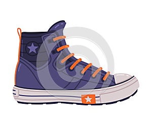 Blue Sneakers or Trainers as Shoe and Casual Footwear Vector Illustration
