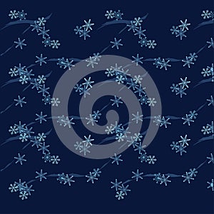 Blue snow-flex pattern, winter vector