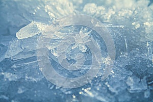 Blue snow ice crystals