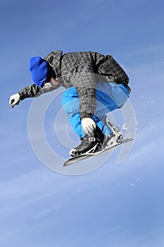 Blue snowboarder