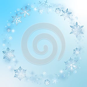 Blue snowflake background