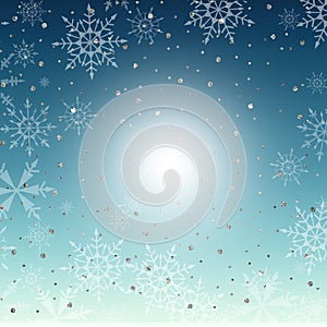 Blue Snowflake Background