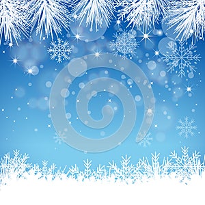 Blue Snowflake Background - Illustration