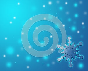 Blue snowflake-Blue background