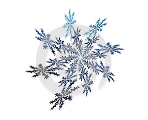 Blue snowflake fractal