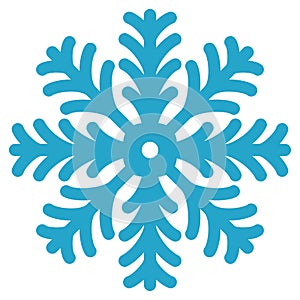 Blue snowflake icon on white background