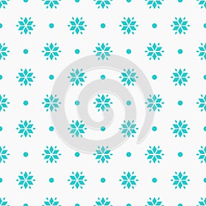 Blue snowflakes Christmas winter seamless pattern