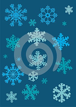 Blue snowflakes collection