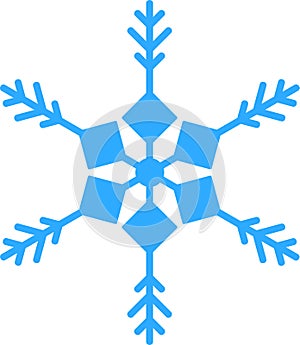 Blue snowflakes on white background. Vector illustration.