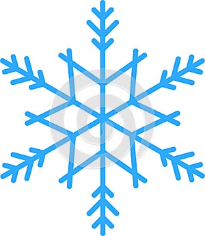 Blue snowflakes on white background. Vector illustration.